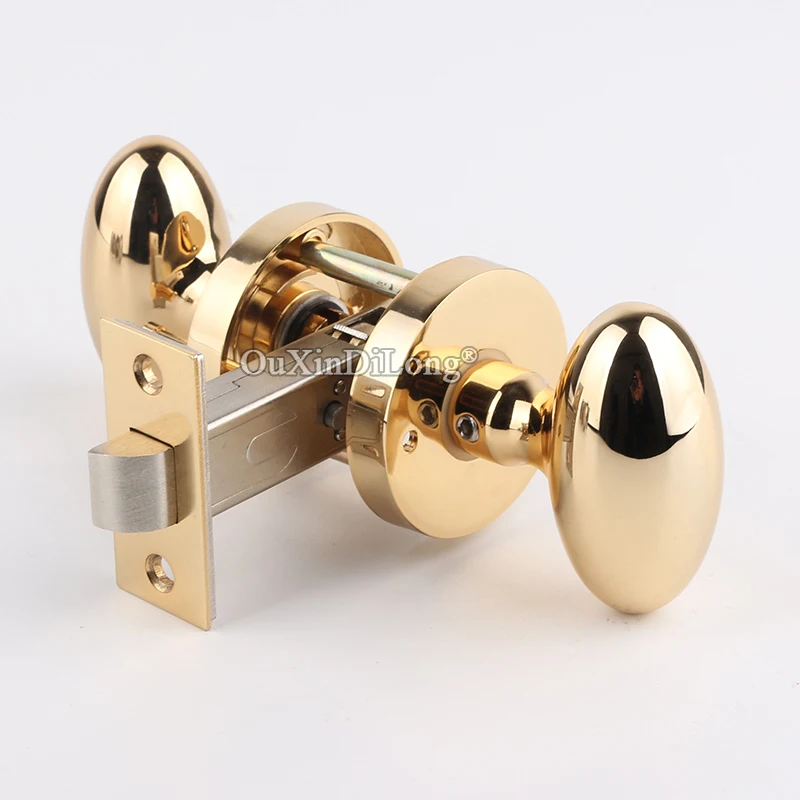  Luxury European Mute Door Lock Set Interior Entry Living Room Bedroom Bathroom Oval Backdrop Door L - 33022011806