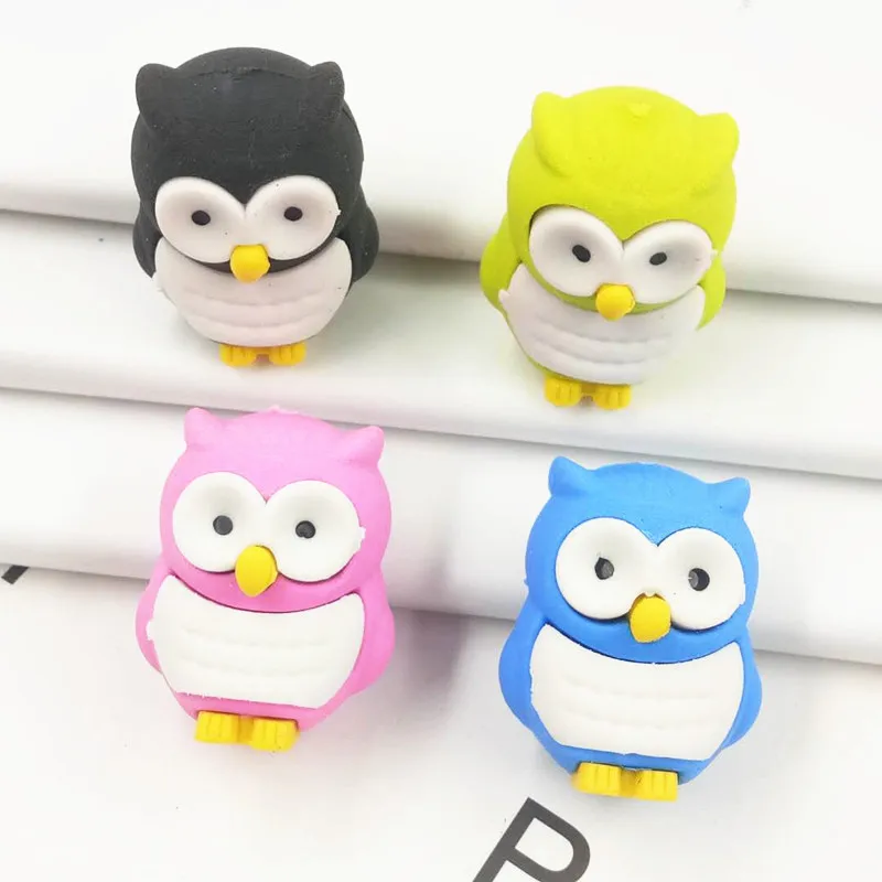 

1 Pcs Novelty Owl Detachable Rubber Eraser Creative Kawaii Mini Erasers Stationery School Supplies Papelaria Gift for Kids