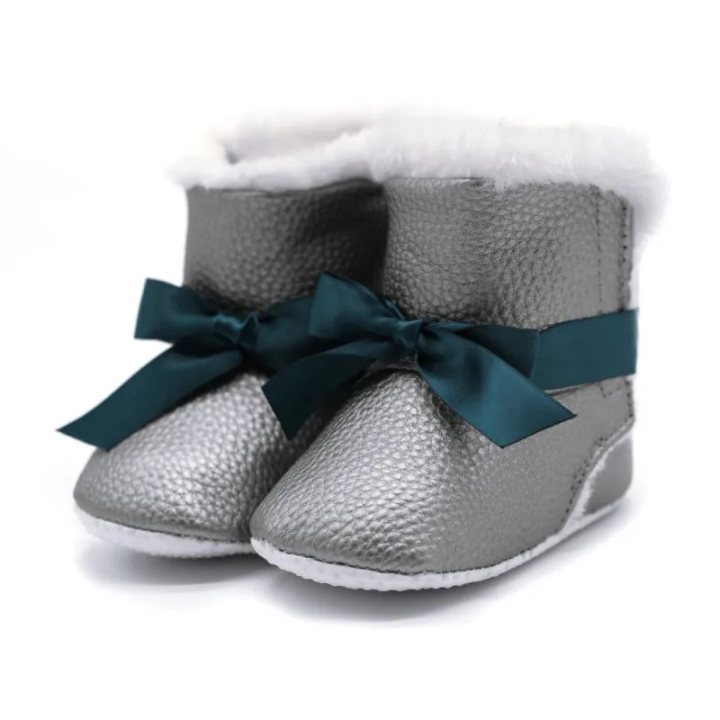 Winter Warm Baby Girls Princess Sweet Winter Boots First Walkersborn Cashmere Infant Toddler Kids Winter Shoes - Цвет: H