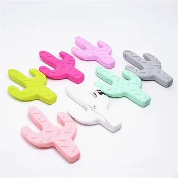 

5 PCS Cactus Shaped Silicone Baby Teethers Food Grade Silicone Baby Teething Chewable Toys Fashion Silicone Cactus Teethers