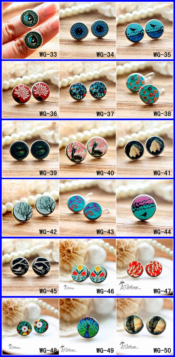 

10PCS Noholes 3D Embossed 16mm Round Coloured Drawing pattern Laser Cut wood Cabochon beadsDIY for Rings,Earring,Necklace(33-50)