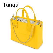 Tanqu O сумка стильная huntfun резиновая силиконовая квадратная сумка с D пряжкой ручка Кроссбоди цепь вставка женская сумка на плечо