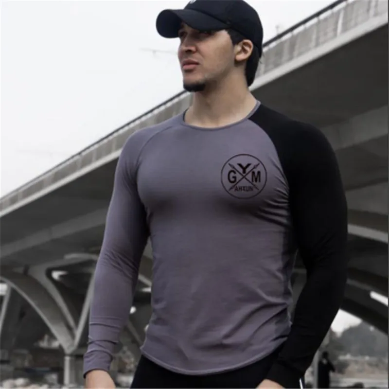 Men Long sleeve T-shirt Gym Fitness Bodybuilding  (8)