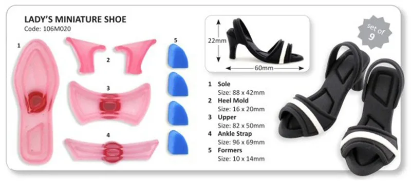 mini girl's shoe cake molds 9