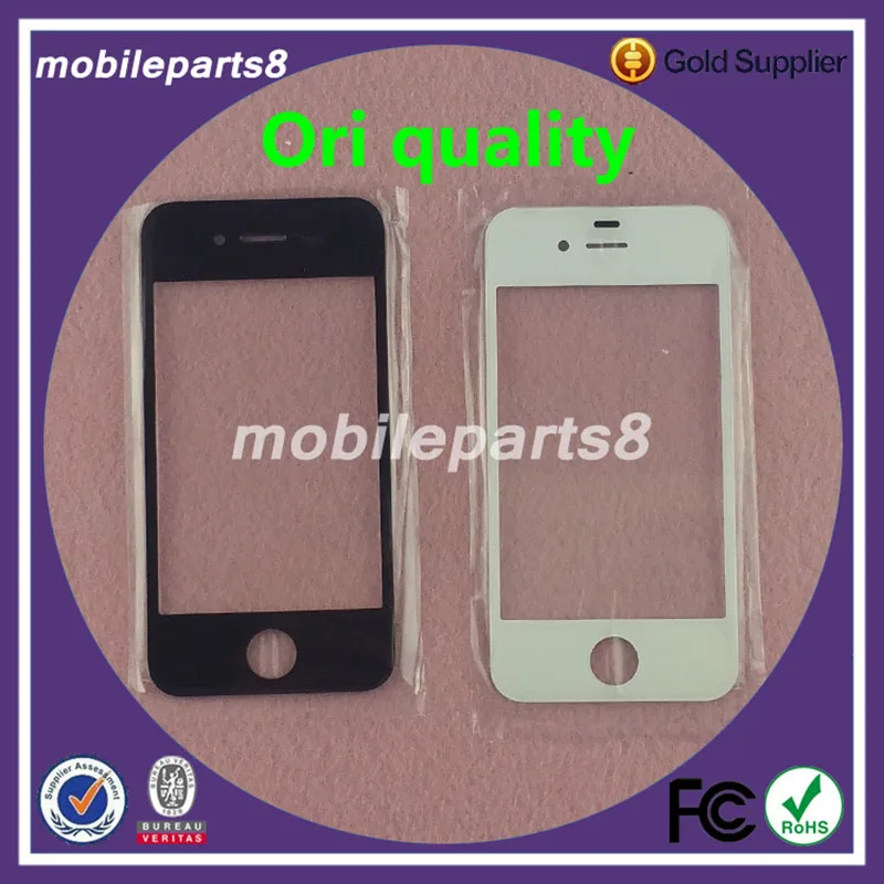

4G 4S Touch Screen Digitizer Glass for iPhone 4&4S Front Screen Outer Glass Replacement Cover Black and White ori quality