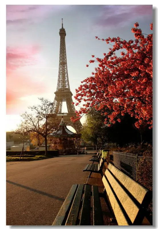 

Custom Printing Canvas Wall Arts Eiffel Tower Poster Landscape Stickers Paris France Wallpaper Fashion Wall Decoration #1191#