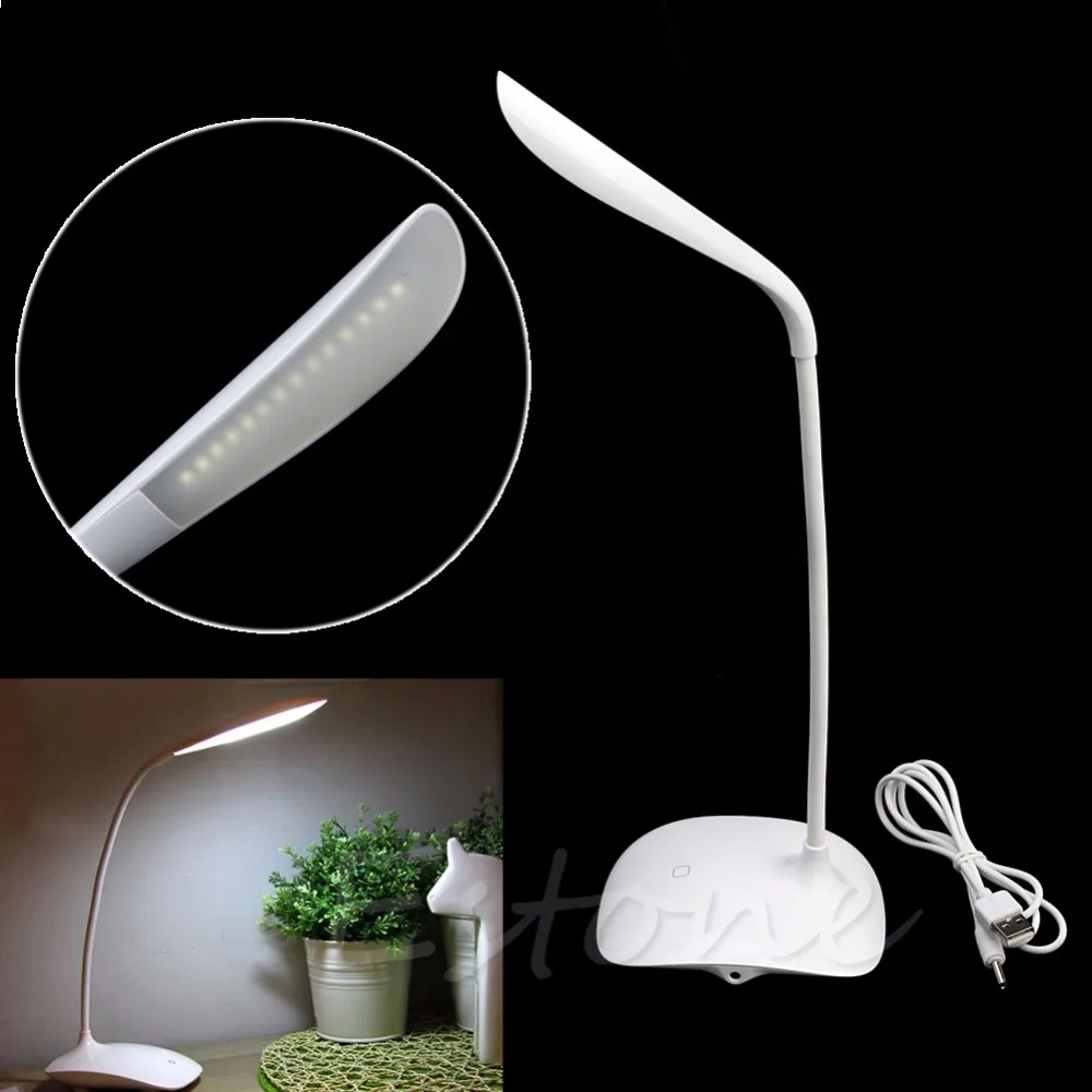 USB LED Lamp Stand on Rechargeable Touch Sensor Cordless Table Desk Reading Light New 2017