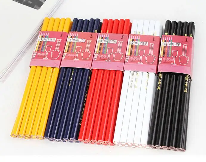 50pcs Special pencil woodworking pencil Wax lead Circular pens 17.5cm longth free shipping on