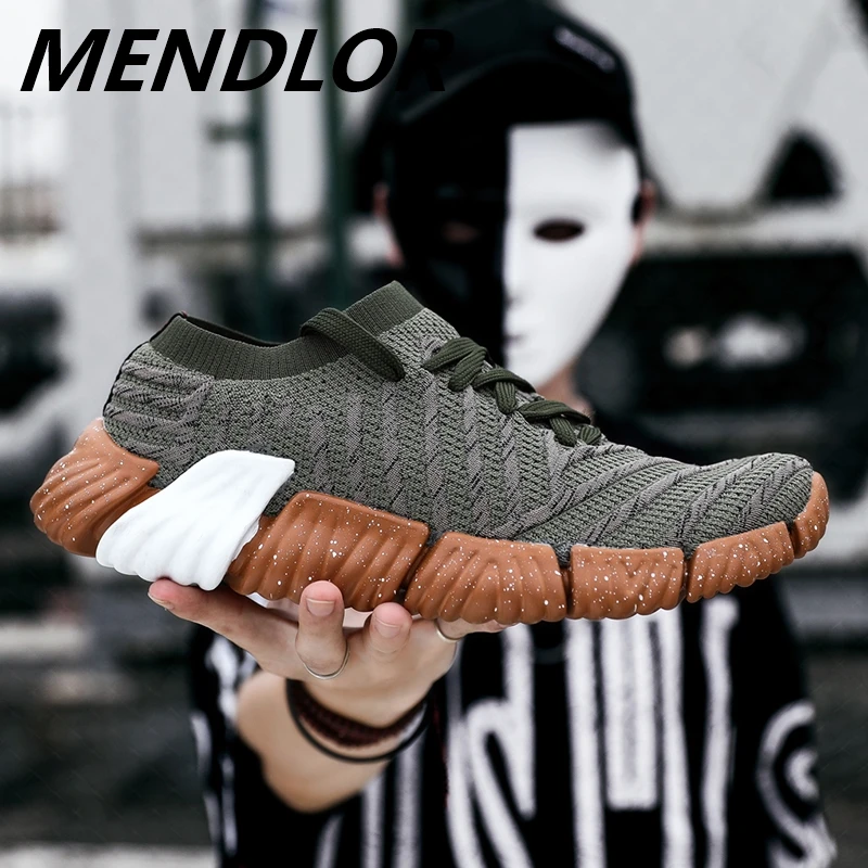 

Brand 2019 New Style Adult Summer Casual Shoes For Men Fly Weave Sock Comfortable Footware Unisex Mesh Male Shoes Outdoor