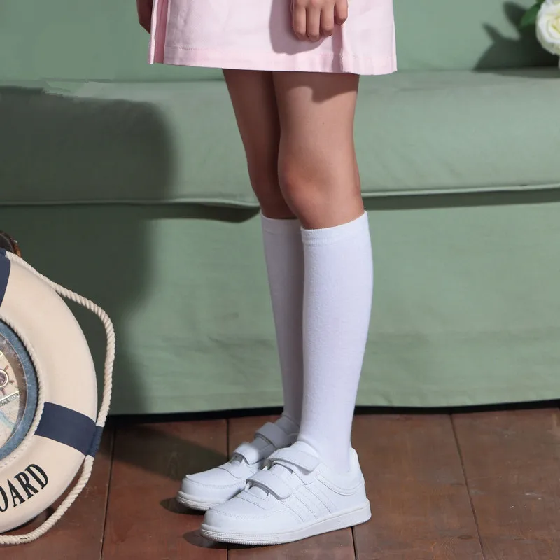 girls long white socks