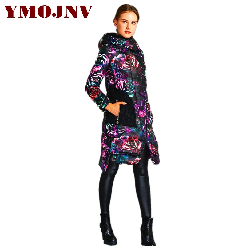 YMOJNV модная новая коллекция зимняя куртка женская толстая верхняя одежда средней