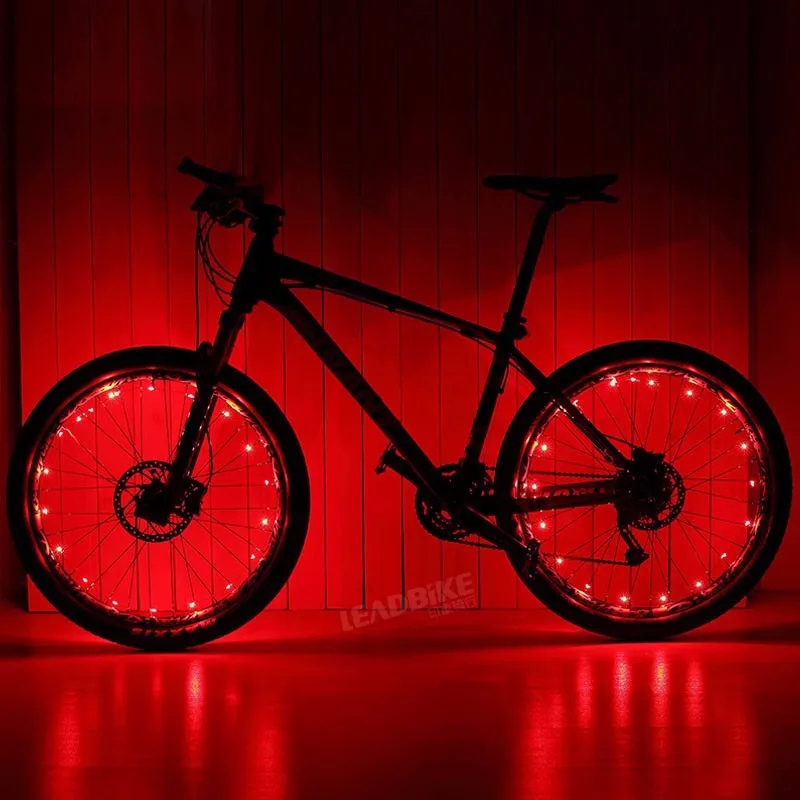 Flash Deal Leadbike Bicycle Accessories Waterproof 20 Led AA Battery Colorful Safety Wheel Light Bike Spoke Light Lamp For Night Riding 1