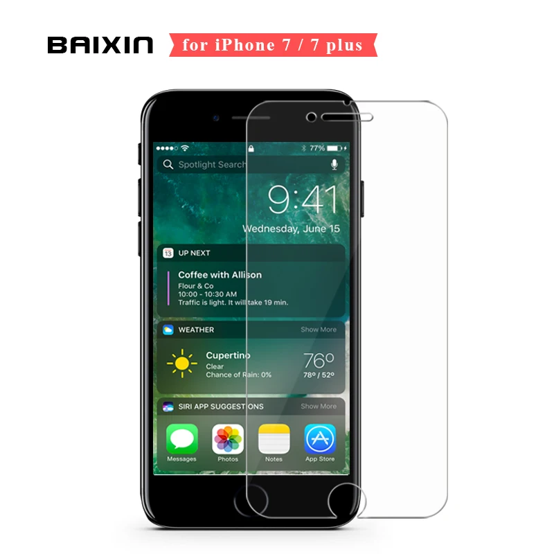 Kopen Baixin 0.3mm 9 H 2.5D Hoge Transparante Screen Protector Voor iPhone 7 Plus Gehard Glas voor iPhone7 7 plus beschermende Film Cover