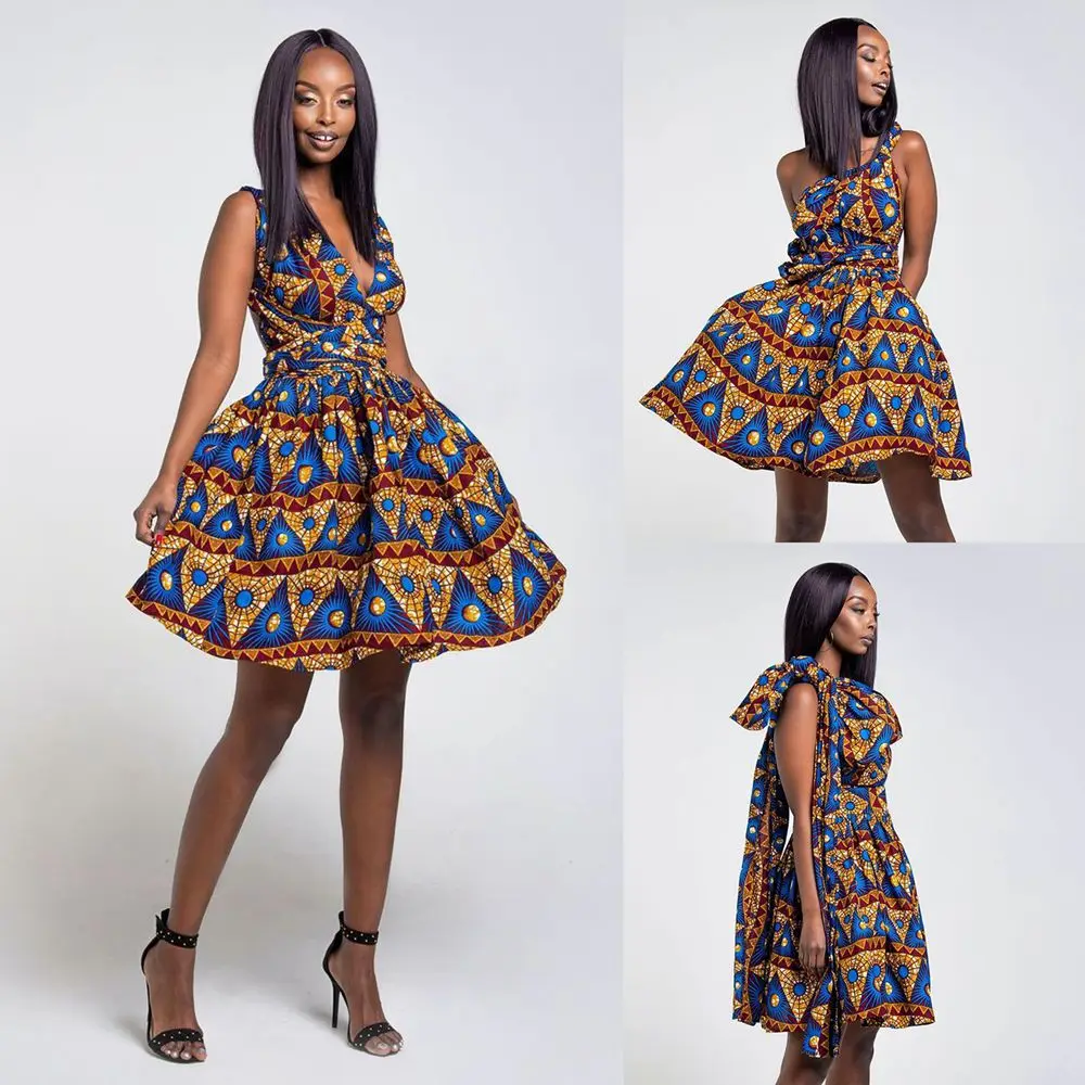 

Sexy Summer Dress Women Casual Tie Up Bandage Backless Off Shoulder Infinity Multiway Wear Mini Dresses vestidos de verano