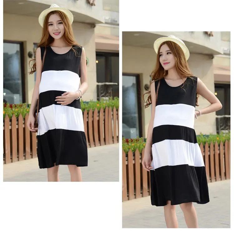 summer stripe maternity clothes maternity dresses pregnancy clothes for Pregnant Women nursing dress Breastfeeding Dresses (10)