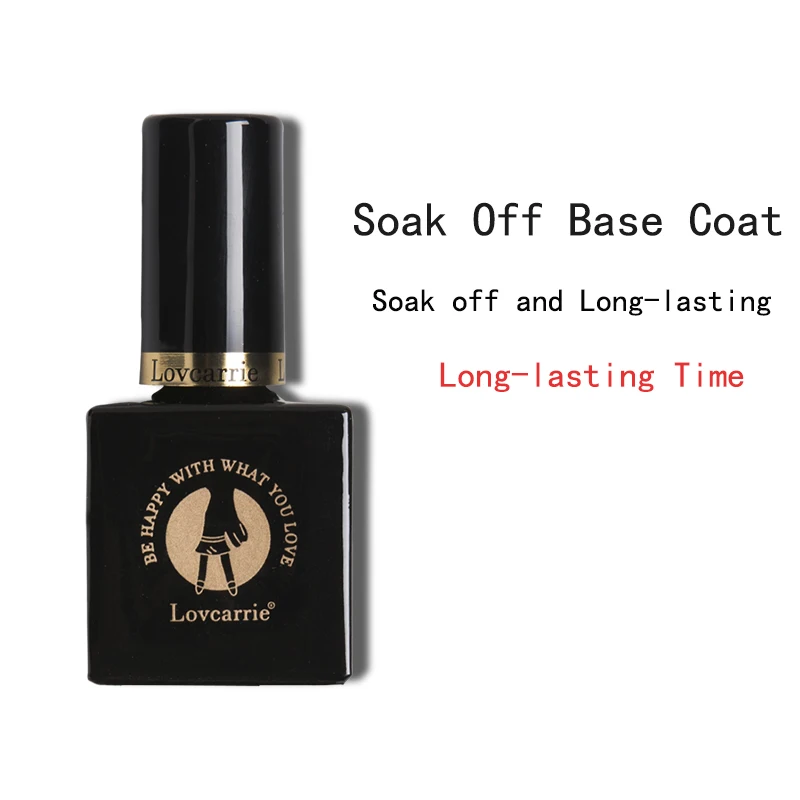 Soak off Base Coat Lovcarrie набор гель-лаков для ванны с пузырьками телесного цвета для маникюра, УФ-Гель-лак, Гибридный Гель-лак, закаленное верхнее покрытие, Базовое покрытие Lak - Цвет: Soak off Base Coat