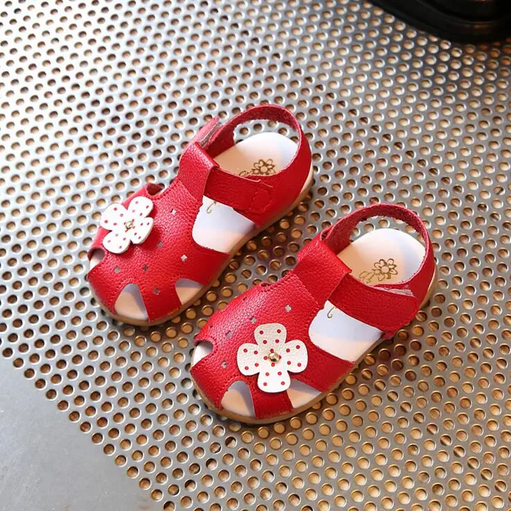 Обувь для девочек модные расти Детские Летние босоножки для девочек Малыш цветы из кожи противоскользящие мягкая подошва обувь для
