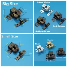 Big/Small size Double roller Red Copper Color bronze plate door latch wardrobe catch kitchen cabinet cupboard