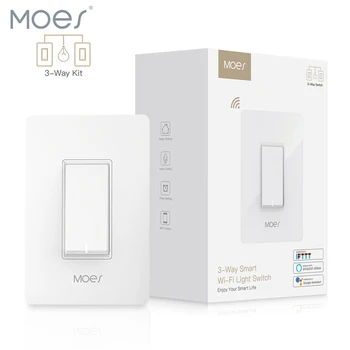 

3-Way WiFi Smart Light Switch Double Control Light Fan Control Remote Control Works with Alexa and Google Home No Hub Required