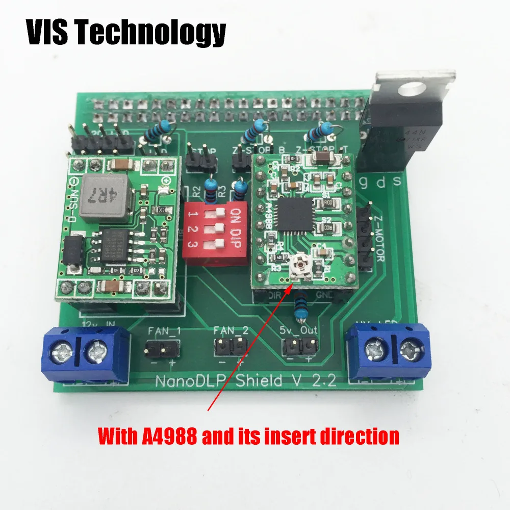 1 компл. Хорошо пайки Nanodlp щит V2.2 доска с A4988 или DRV8825 для SLA нано принтер Thingiverse TOS