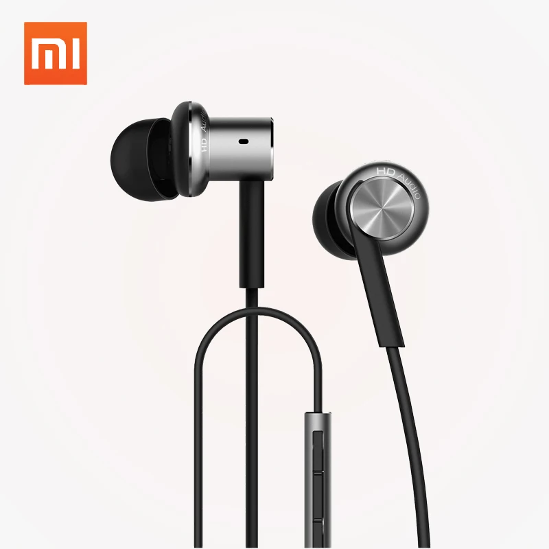 Original Xiaomi Mi Hybrid Earphones Wired Control Piston Dual Driver Earphone Stereo Headset Circle Iron Noise