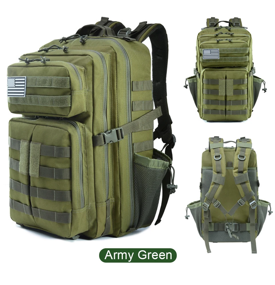 Tactical Backpacks Outdoor Backpack Military Assault Army Molle Rucksack with Flag Patches Women Men Waterproof Sports Bags Pack (9)
