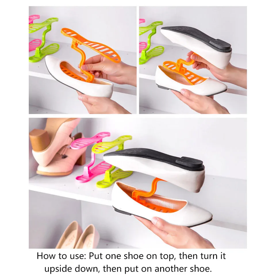 MQUPIN 4 пары съемный двойной слой обуви поддержка экономии пространства полка для хранения обуви портативный сушильная стойка для обуви творческие держатели для голенищ обуви