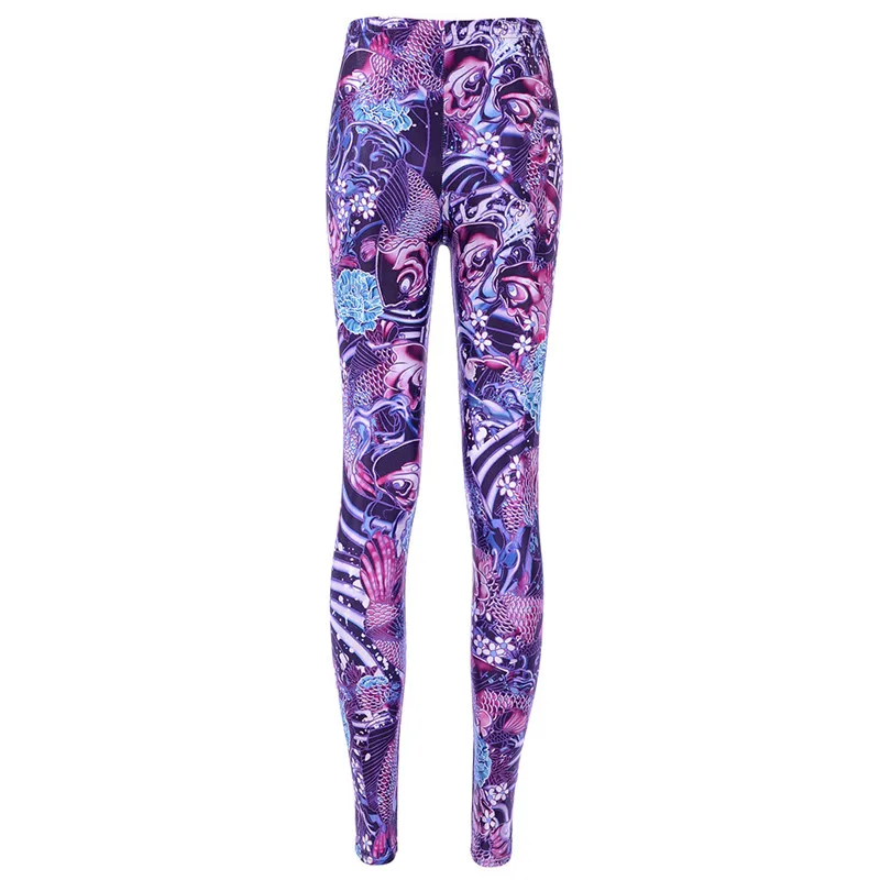 

Leggings PLUS SIZE Women's Legging Fashion Enchanting Purple Roses Styles 3Digital Printing Trousers Leggings S-4XL