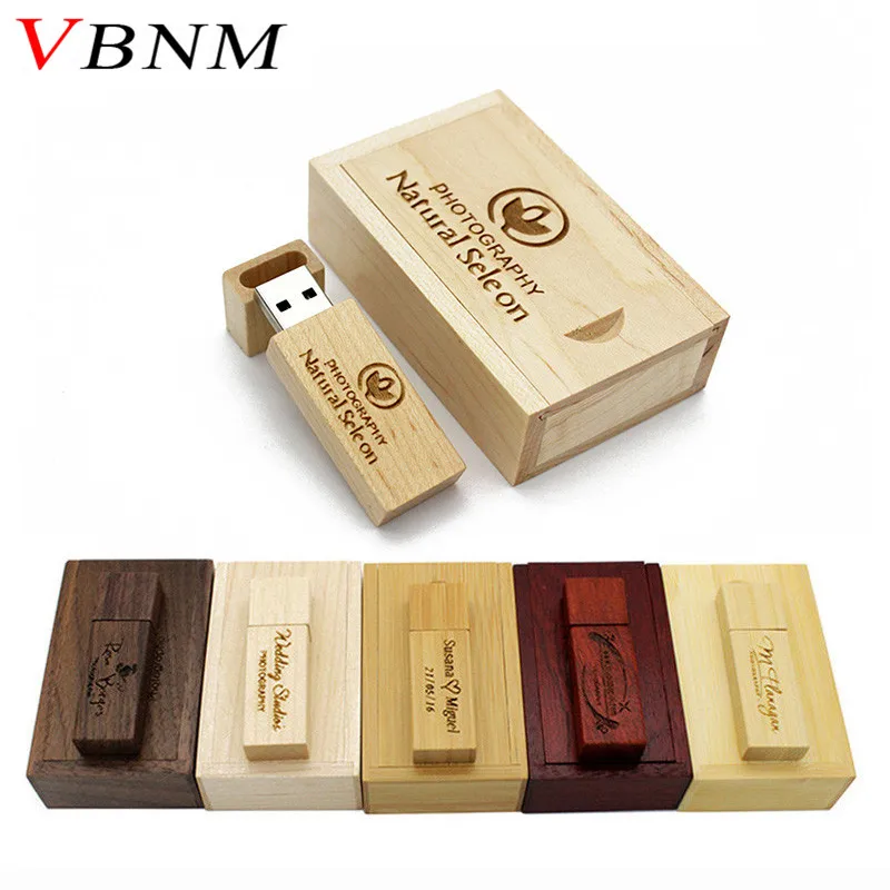 VBNM (over 10 PCS free LOGO) Wooden usb+box usb flash ...