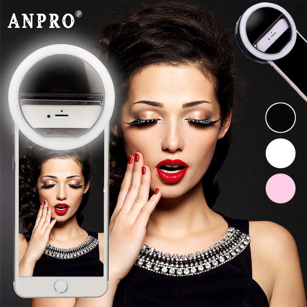 

Anpro LED Mobile Phone Selfie Light Clip-On Lamp Portable LED Flash Fill Light Photo Camera For Iphone Smartphone
