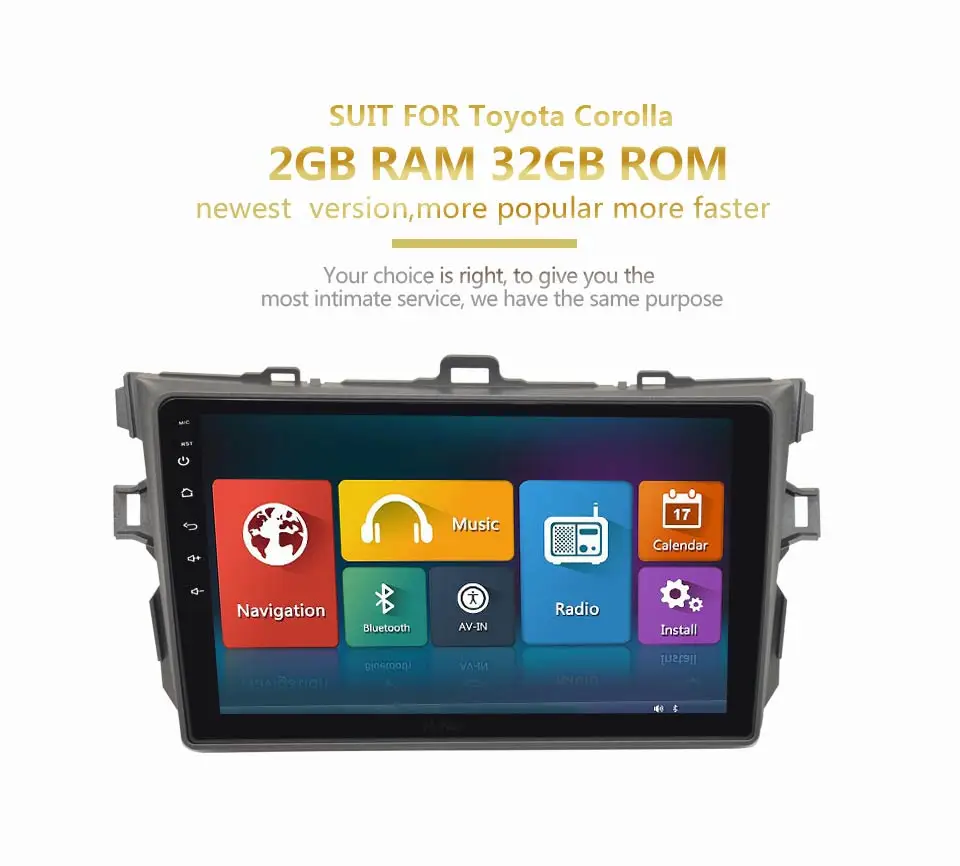 Cheap KiriNavi 2 din 9" Touch Screen 32G ROM Android Car Radio For Toyota Corolla 2006-2011 Multimedia GPS Navigation Player audio MP3 2