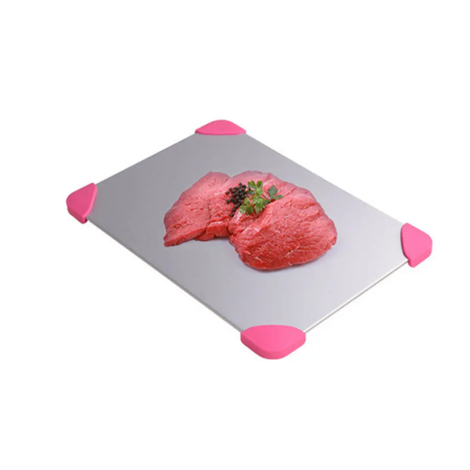 Defrost Tray With Protective Foot Pad High Quality Aluminium Defrosting Board Fast Safe Thawing Frozen Meat Food Kitchen Tools Defrost Tray With Protective Foot Pad High Quality Aluminium Defrosting Board Fast Safe Thawing Frozen Meat Food Kitchen Tools