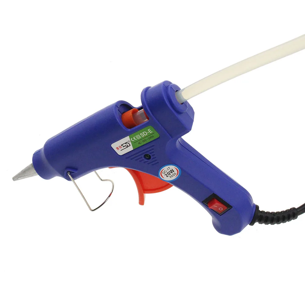 Высокая Температура Нагревателя Расплава Горячее Оружие Клея 20 Вт Repair Tool Heat Gun Blue Мини клеевой Пистолет С Триггера США/ЕС plug 100-220 В