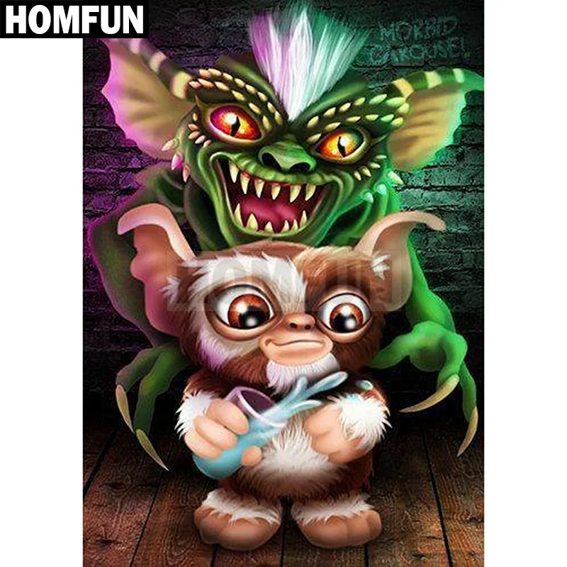 Алмазная живопись HOMFUN Обезьяна с большими ушами картина из квадратных/круглых