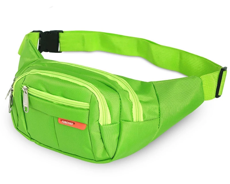 Мужская поясная сумка, Женская Повседневная сумка на плечо, черная многослойная нагрудная сумка, водонепроницаемая сумка для кассы, спорта, бега, красная, синяя, зеленая сумка