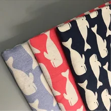 Кит хлопок и лен с принтом жаккардовая ткань швейный материал ручная стёжка Ткань Хлопок Лен ткань для украшения