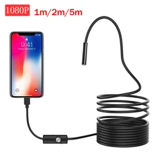 USB эндоскоп камера HD 1080 P 8 мм 1 м/2 м/5 м полужесткая Гибкая Змея эндоскопия осмотр бороскоп камера