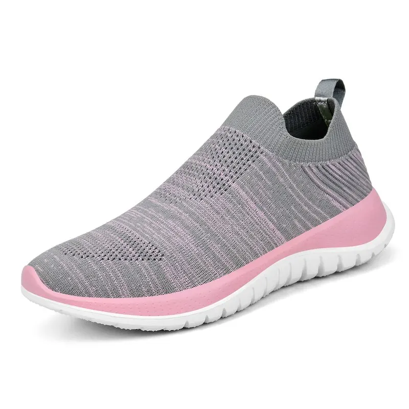 Unisex Women Men Breathable Mesh Running Shoes Unisex Sport Sneakers for Men's and Women Athletic Shoes Summer Free Run Shoes - Цвет: grey pink