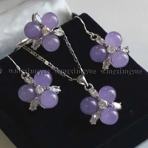 Набор украшений серьги и кольцо с подвеской из александрита 8 мм A0425|necklace pendant