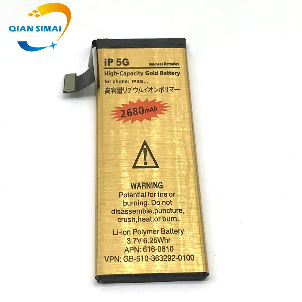 5 шт новый 2680mAh Золотой Литий-ионный полимерный внутренний аккумулятор Замена для