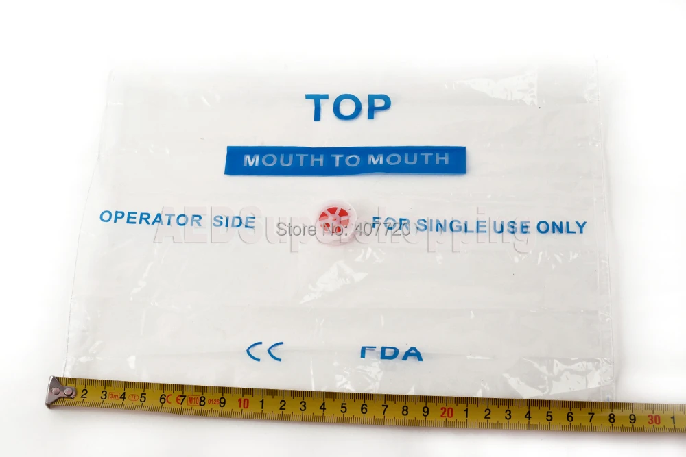 Упаковка из 250 мини маски для искусственного дыхания CPR LIFE KEY Resuscitation mask Refills Rescue Breather Face Shield с одноходовой клапан