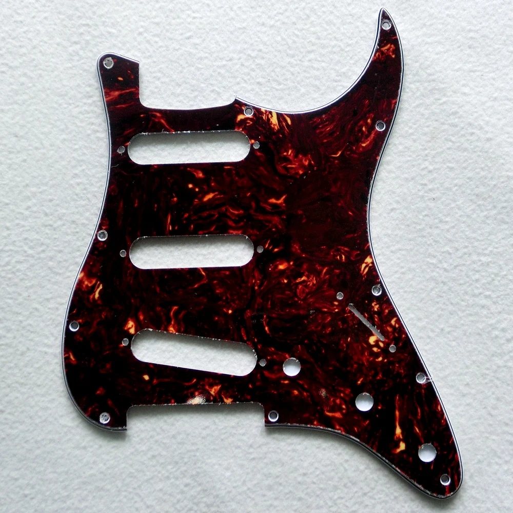 Donlis США стандарт 4ply SSS коричневый красный Черепаха настоящая целлюлоидная верхняя гитара gaurd для СТРАТА современный стиль электрогитара накладка