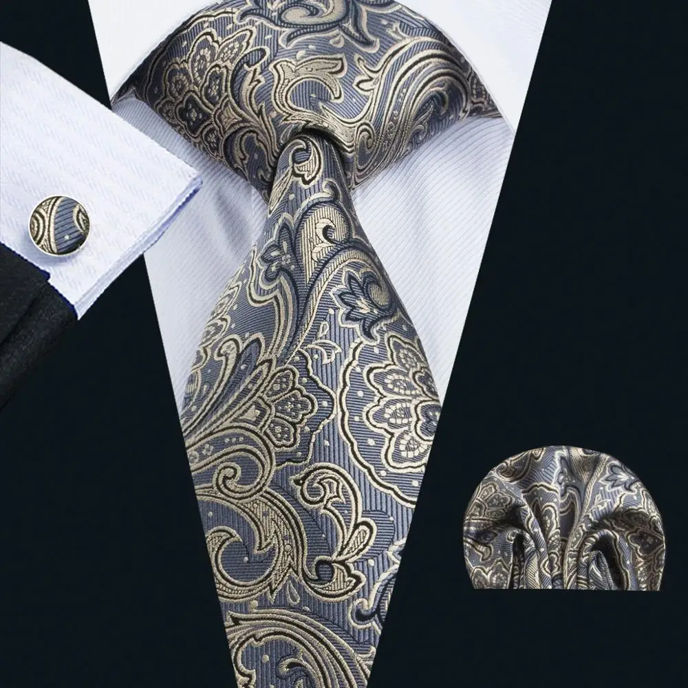 LS-1653 Барри. ван 2017 Для мужчин галстук комплект шелк Gravata цветочный Галстук Ханки Запонки для свадьбы Бизнес нарядная одежда, Бесплатная