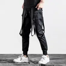 Уличные модные мужские штаны-шаровары мужские брюки для ног pantalones hombre cargo pantalon homme черный lastic band