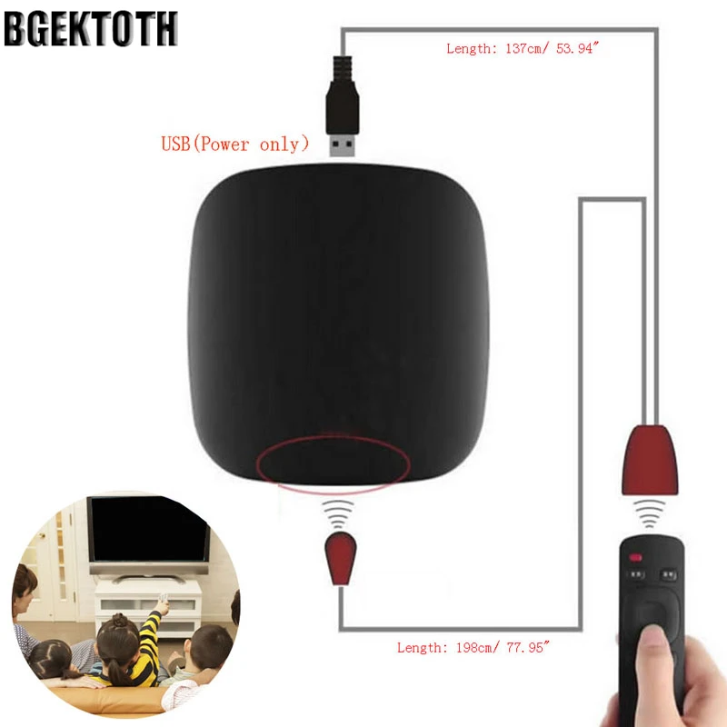 

BGEKTOTH IR Infrared Remote Control USB Receiver Adapter Extender Repeater Emitter Cable #1