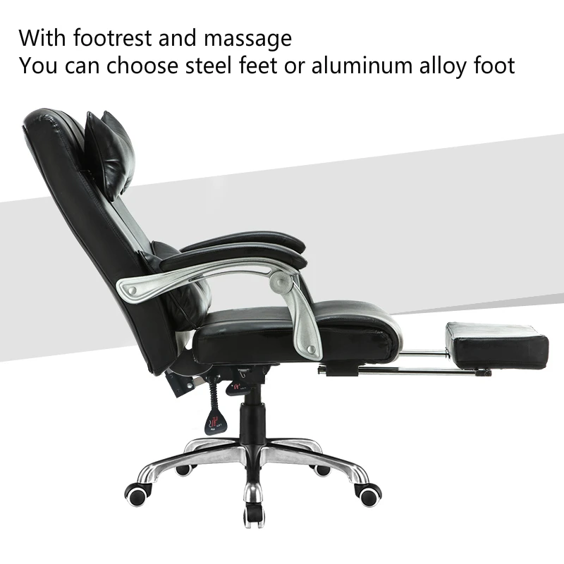 PU офисное кресло для руководителя поднятое вращающееся домашнее компьютерное кресло откидное с подставкой для ног массажное поворотное кресло подъемный подлокотник - Цвет: B5