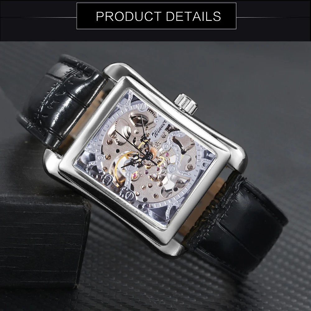 WINNER официальные спортивные часы люксовый бренд механические часы для мужчин Скелет циферблат кожаный ремешок унисекс наручные часы Reloj Hombre