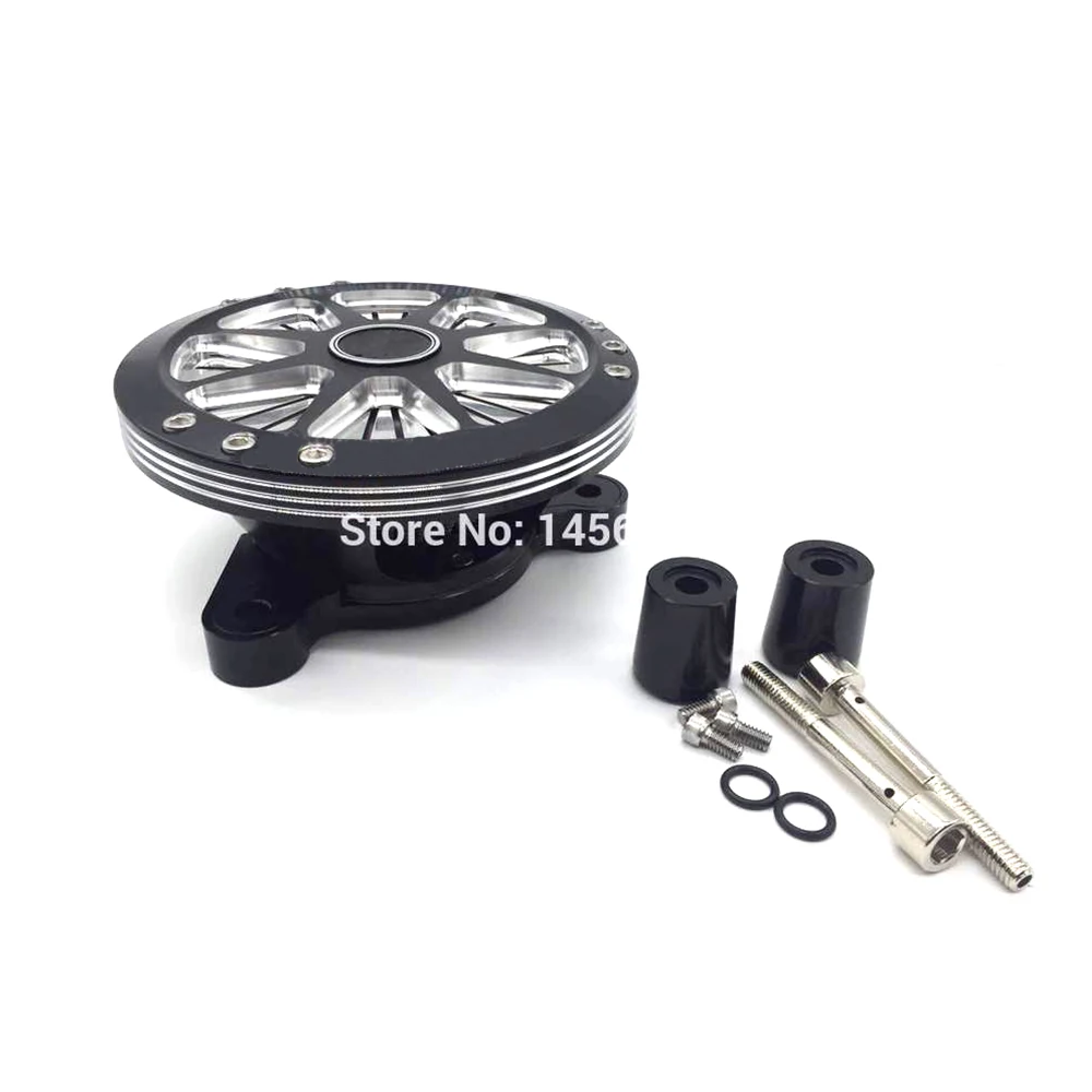 

Black CNC Aluminum Air Cleaner Intake Filter Fits For HD Harley Dyna Softail 1999-2015 Touring Models wish logo