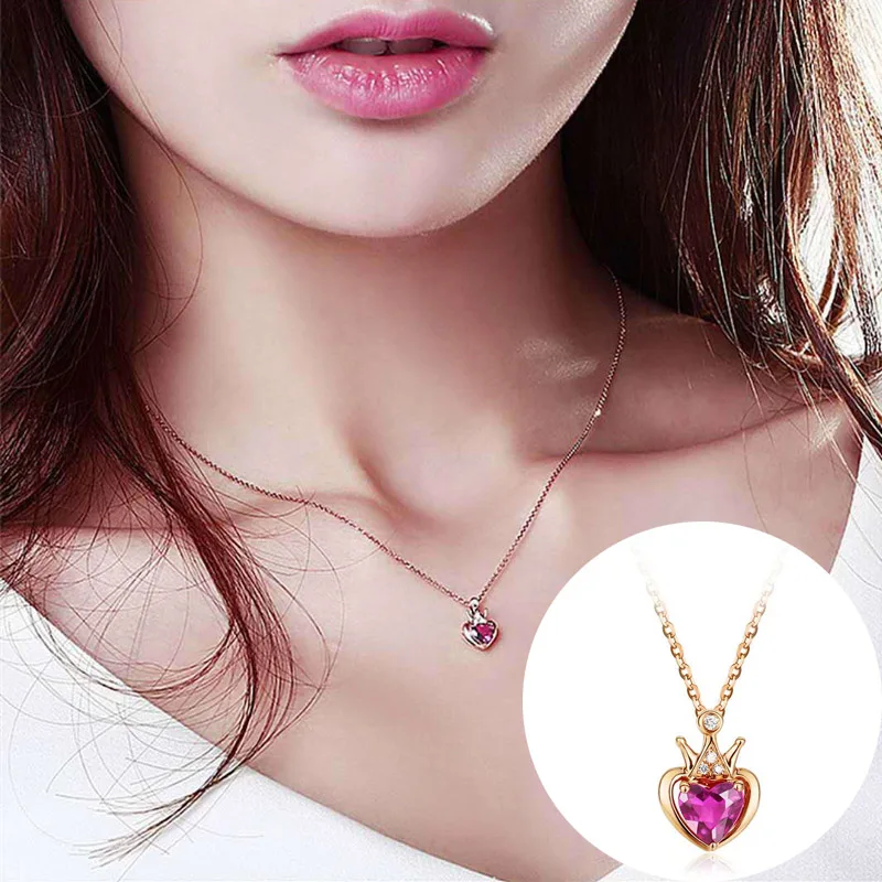 crown heart pendant RE Мода Стразы драгоценный камень кулон без цепи для женщин розовое золото аксессуары оптом diy Подвески для бижутерии, ожерелья C31 - Окраска металла: crown heart pendant
