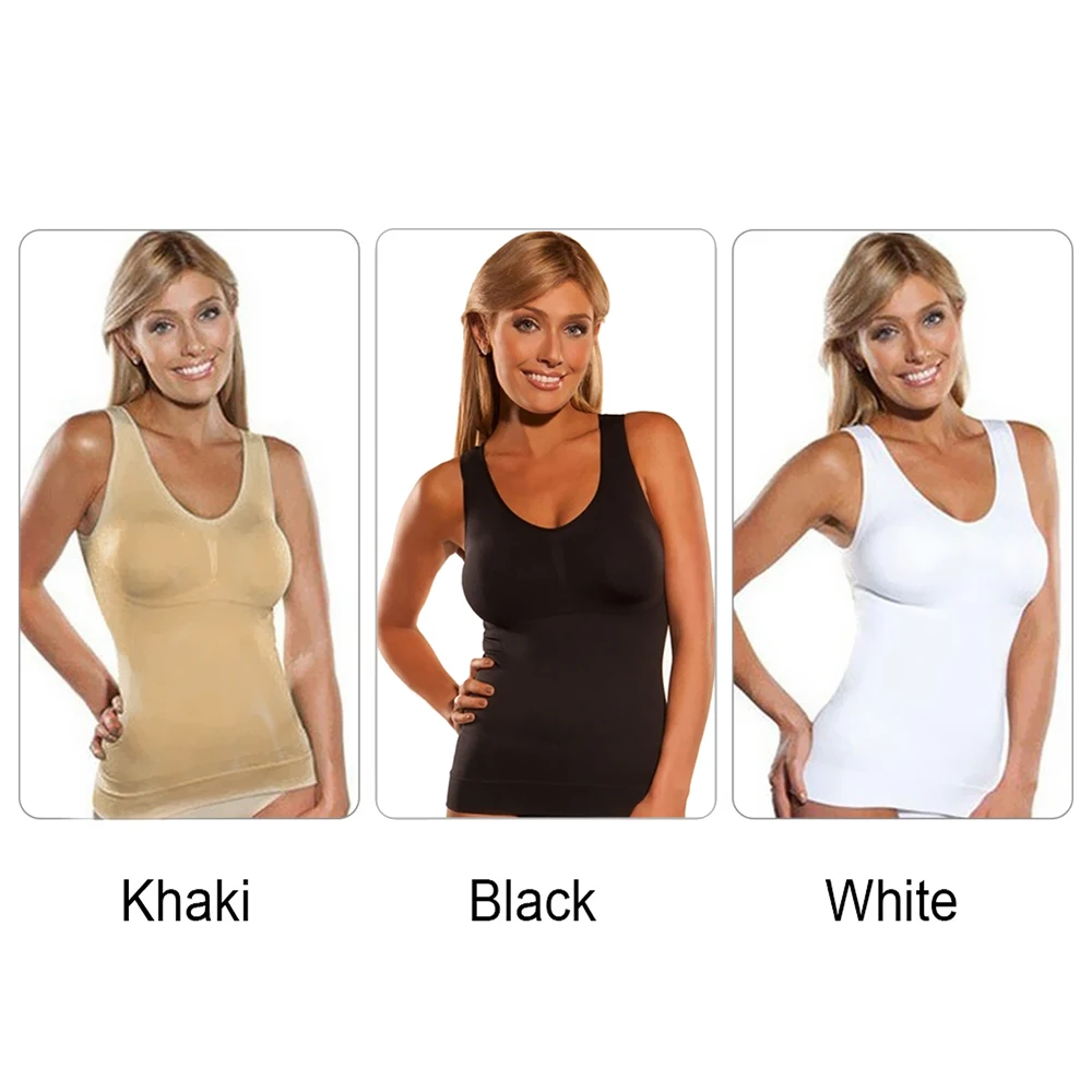 New Genie Bra Cami Tank Top Women Body Shaper Removable Shaper Underwear Ladies Slimming Vest Corset Slimming Camisole Dint Tank